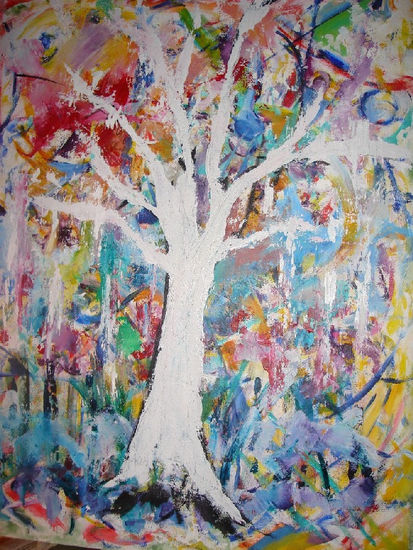 Arbol sitiado Oil Canvas