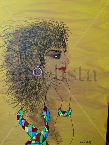 Pelo suelto Acrylic Canvas Portrait