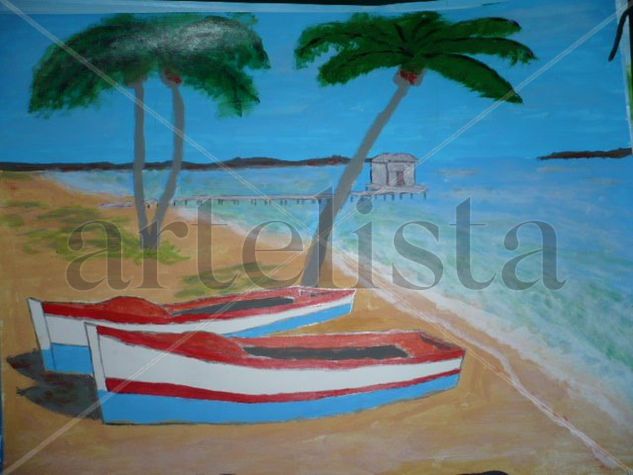 la playa Acrylic Card Landscaping