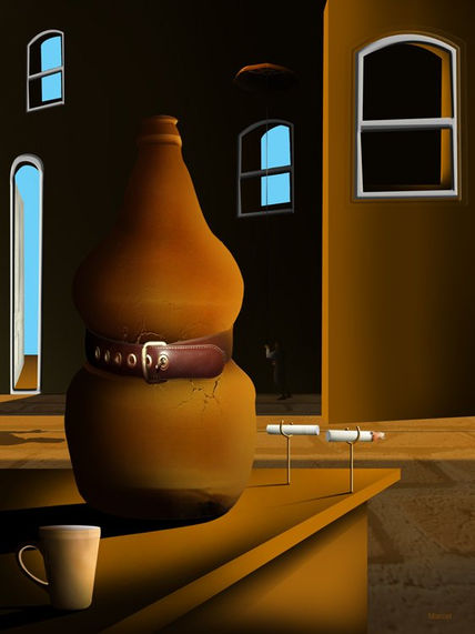 Garrafa no Balcão.