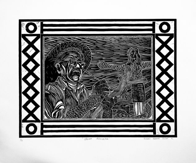 Baldomero Guzmán "Ultimo Achaecha" Linograbado