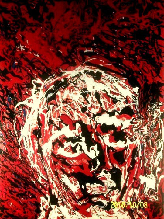 autorretrato de rojo