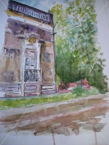 Casa en Carlos Keen, pcia de Buenos Aires Watercolour Paper Landscaping