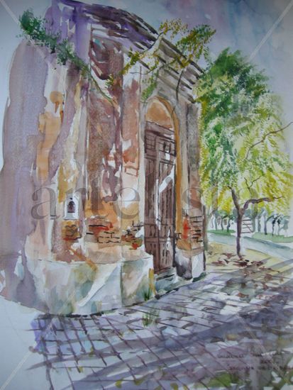 antigua casa en Uribelarrea Watercolour Paper Landscaping