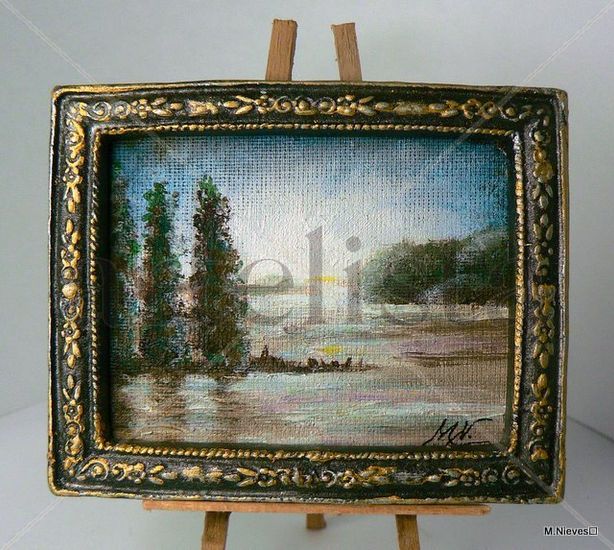 Mini - óleo  "Al final del día" Oil Canvas Landscaping