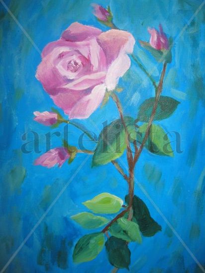 la rosa de la amistad Acrylic Canvas Floral Painting