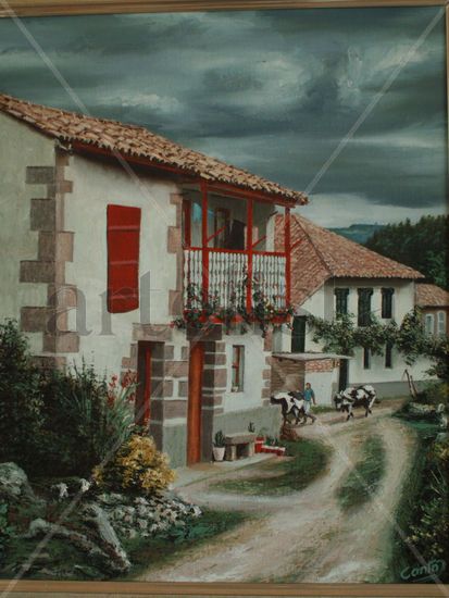 Rincones de Cantabria. Oil Canvas Landscaping