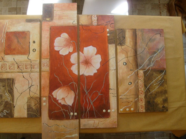triptico de flores