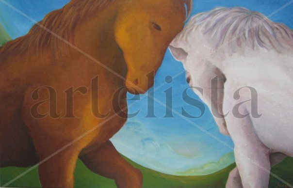 Encuentro Oil Canvas Animals