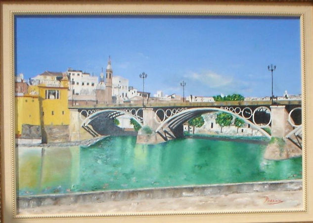 Puente Triana Oil Canvas Landscaping