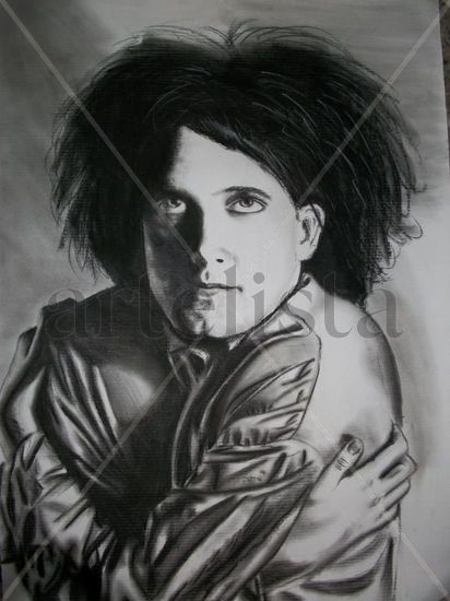 Retrato de Robert Smith Carboncillo