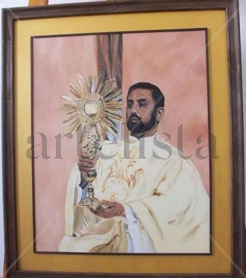 Padre Ignacio Oil Panel Portrait