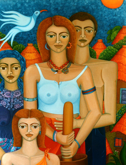 3 edades de una mujeres Oil Canvas Figure Painting