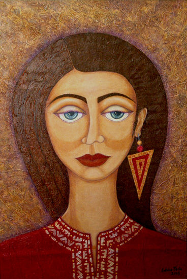 Mujer del mercadillo Acrylic Canvas Portrait