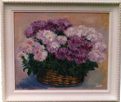 canasta de flores Oil Canvas