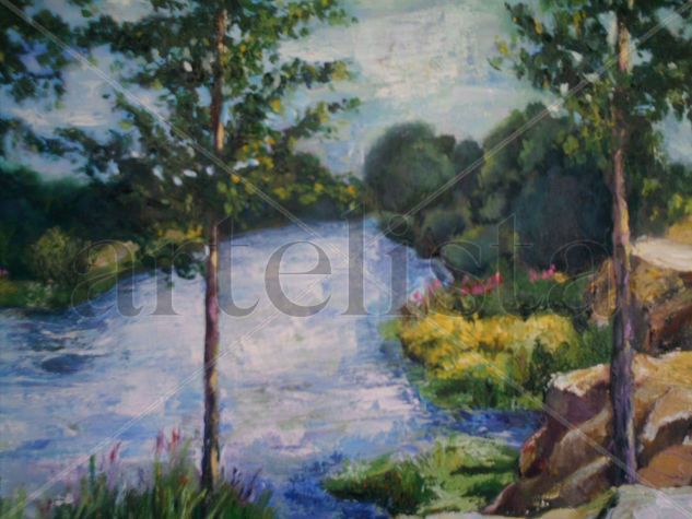 ALBERCHE EN AGOSTO Oil Canvas Landscaping