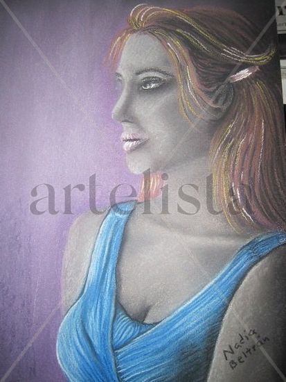 QUE OBSERVA? Pastel Paper Figure Painting