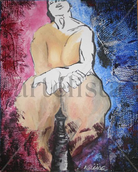 MUJER INCOMPLETA Mixed media Panel Nude Paintings