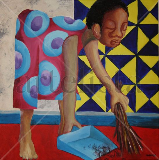 SENEGAL Acrylic Canvas Figure Painting