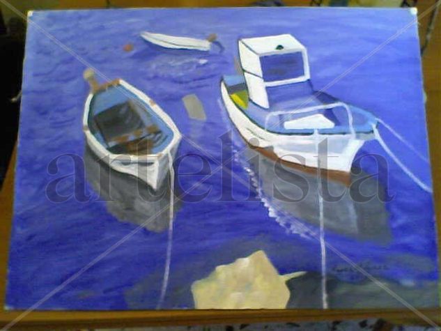 Anclados Oil Panel Marine Painting