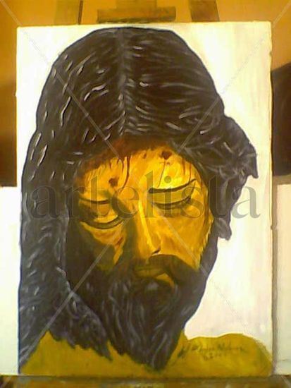 Cristo de la buena muerte Oil Panel Portrait