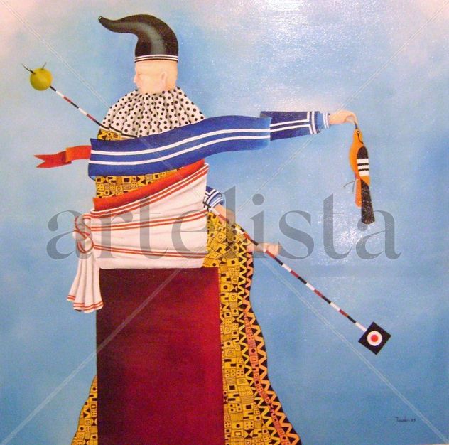 Personaje con pajaro