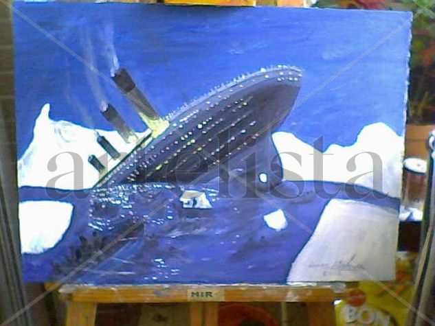 Titanic Oil Panel Marine Painting