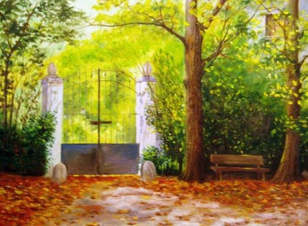 Otoño estival Oil Canvas Landscaping