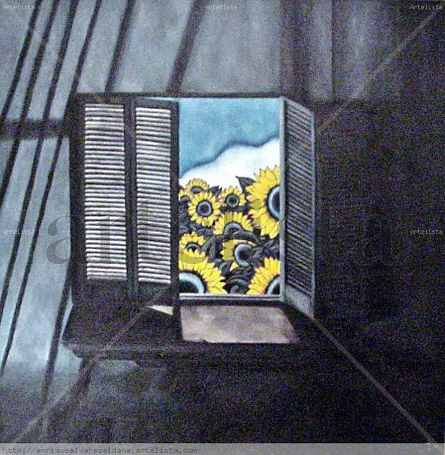 Girasoles en la ventana