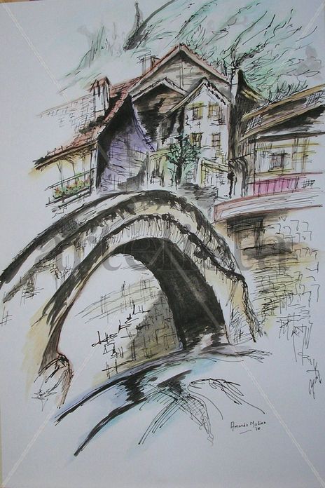 Puente viejo con color