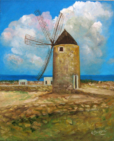 Molino de Porto Salé Oil Canvas Landscaping