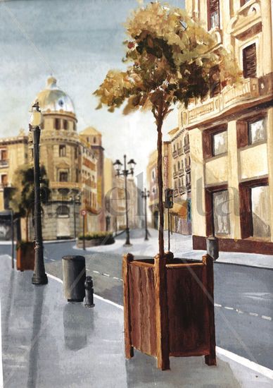 Gran Via Oil Canvas Landscaping