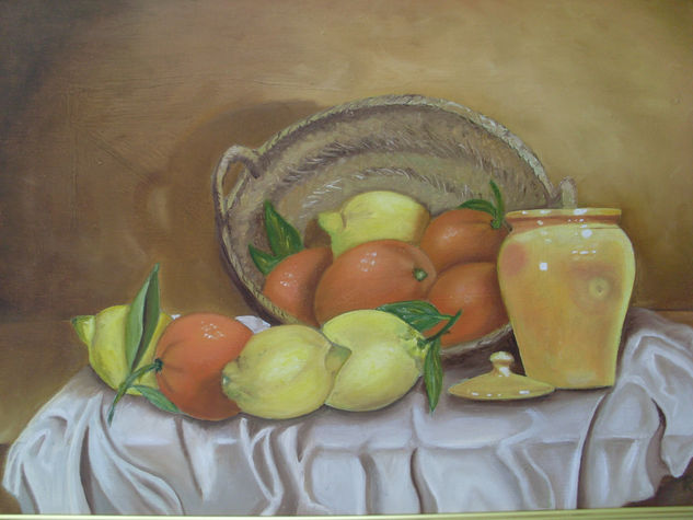 Bodegon de citricos Óleo Lienzo Bodegones