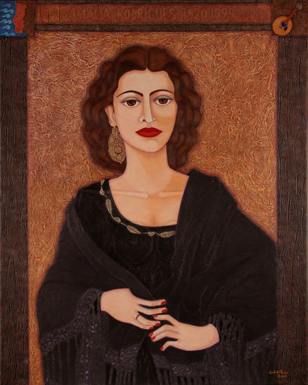 Amalia Rodrigues Acrílico Lienzo Retrato