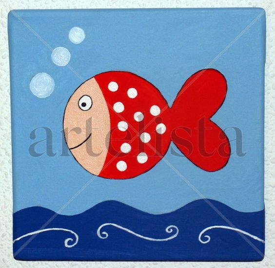 En el mar Acrylic Canvas Animals