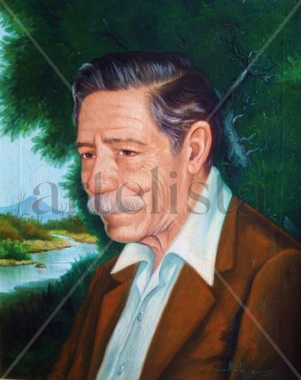 Don Otilio Rojas Galán (padre del artista) Óleo Lienzo Retrato