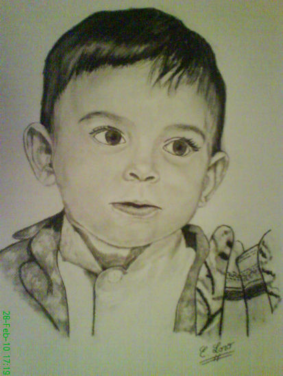 sobrino Lápiz (Negro) Papel Retrato