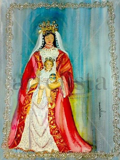 Virgen de Coromoto,  Venezuela Mixed media Paper Figure Painting