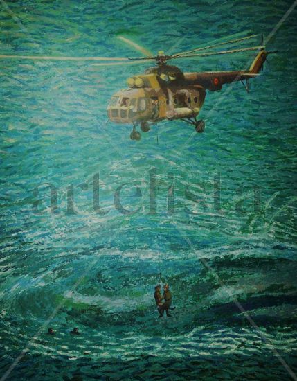 Salvamento Maritimo Acrylic Panel Marine Painting