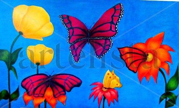 mariposas Oil Canvas Landscaping