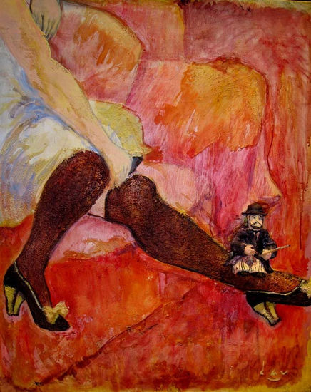 Homenaje a Henri de Toulouse-Lautrec Mixed media Canvas Figure Painting