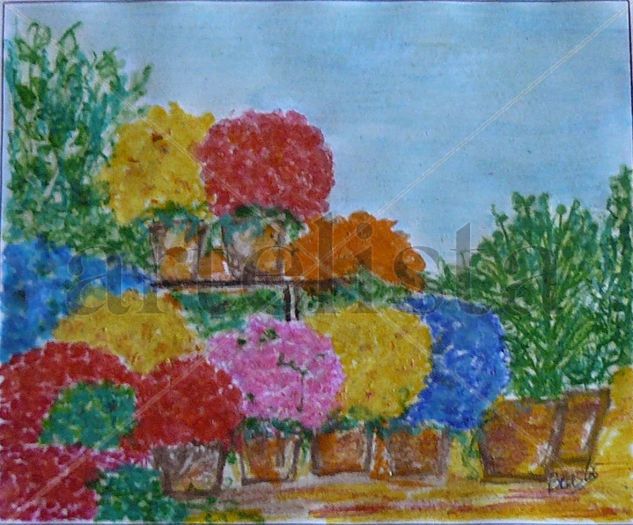 PUESTO DE FLORES Acrylic Card Floral Painting