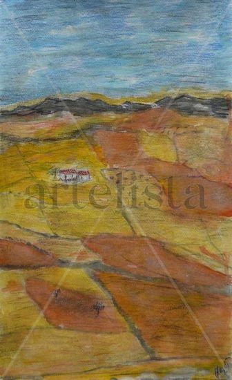 PAISAJE EN AMARILLO Acrylic Card Landscaping