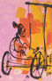 Mujer sobre rosado