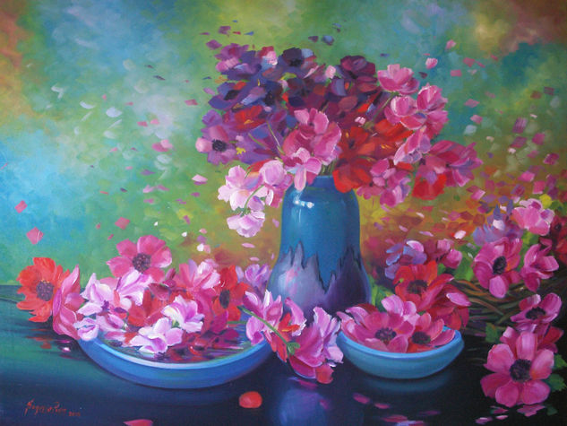 flores I Oil Canvas Floral Painting