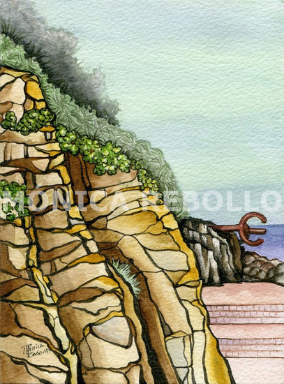 Las rocas del Peine de los Vientos Watercolour Paper Landscaping