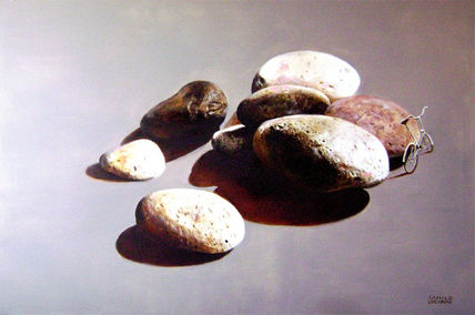 Piedras con bicibleta