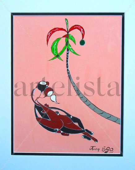 Amor bajo el Cocotero Acrylic Canvas Landscaping