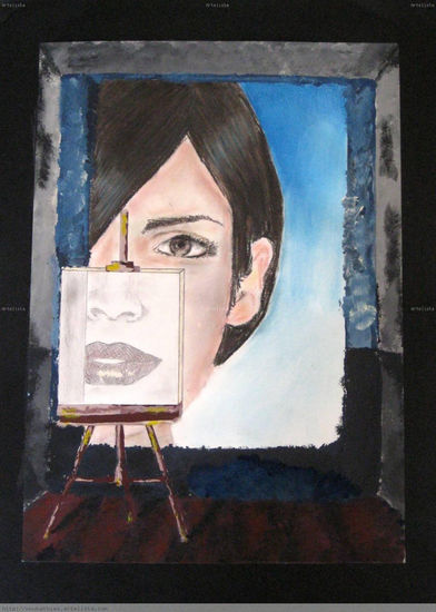 Mirada -surrealismo- Mixed media Paper Portrait