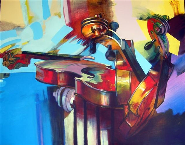 Secuencia Violinistica sobre columna Acrylic Canvas Others